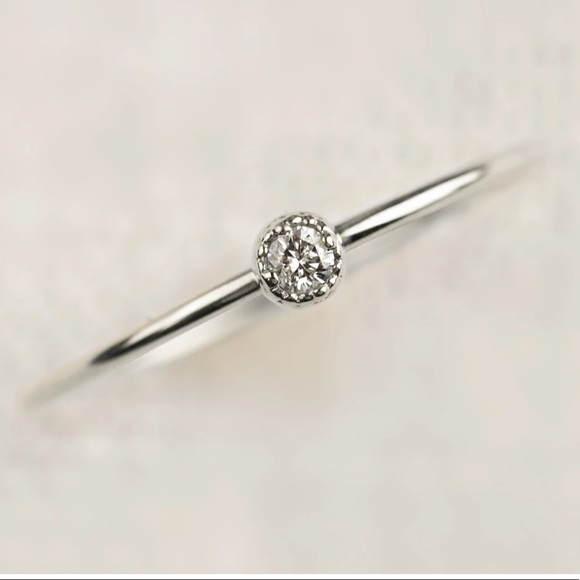 🍒3/$30 New Dainty Silver Solitaire Ring - Picture 2 of 6